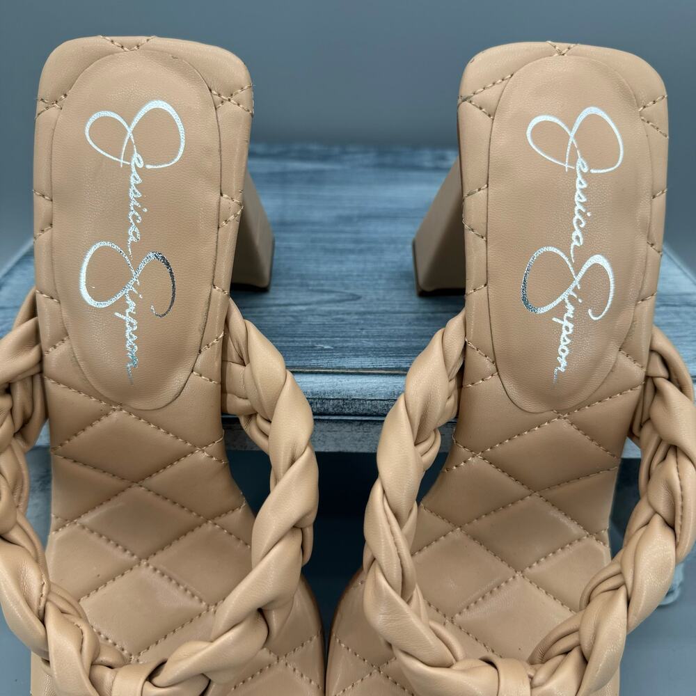 NEW Jessica Simpson Zaliye Slip-on Heels Beige Size 9M - Picture 6 of 10